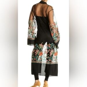 Liv Los Angeles Mesh Floral Embroidered Duster